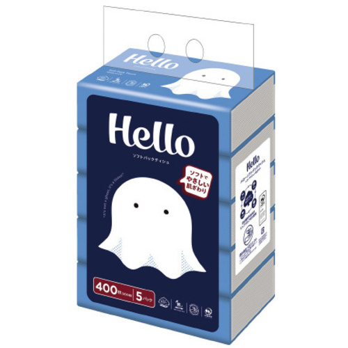 ハローソフトパックティシュ２００組５個パック×１６