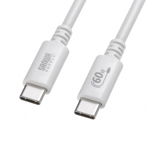 ＵＳＢ　２．０　Ｔｙｐｅ－Ｃケーブル（ＰＤ６０Ｗ・３ｍ・ホワイト）　ＫＵ－ＣＣＰ６０３０Ｗ　■お取り寄せ品