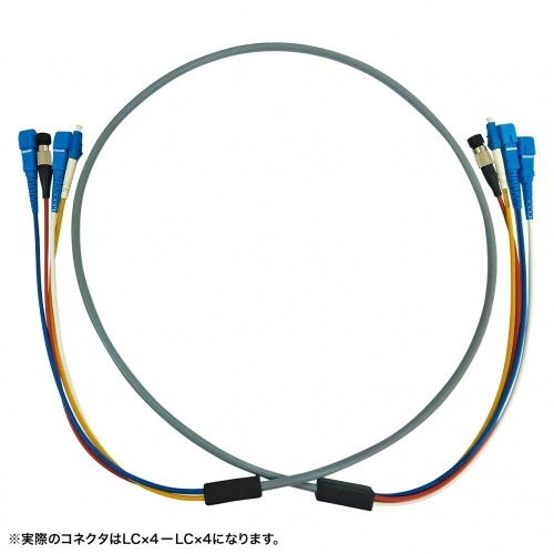 防水ロバスト光ファイバケーブル（マルチ５０&mu;ｍＯＭ３、４芯、両端ＬＣ&times;４、２０ｍ）　■お取り寄せ品