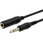 オーディオ延長ケーブル／４極／リモコン＆マイク付きイヤホン対応／１．５ｍ／ブラック　■お取り寄せ品