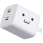 ＡＣ充電器／スマホ・タブレット用／ＵＳＢ　ＰＤ／４５Ｗ／ＵＳＢ－Ｃ×２／スイングプラグ／しろちゃん　■お取り寄せ品