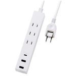 電源タップ　３ｍ　３個口　Ｃ×１　Ａ×２　白