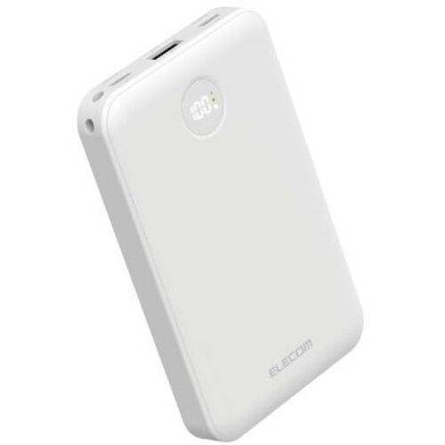 モバイルバッテリー／残量表示／１００００ｍＡｈ／ホワイト　ＤＥ－Ｃ７６－１００００ＷＨ　■お取り寄せ品