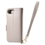 ｉＰｈｏｎｅ　１６ｅ／レザーケース／手帳型／耐衝撃／磁石付き／ステッチ／ハンドストラップ付／グレージュ　■お取り寄せ品