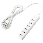 雷ガードタップ　６個口　５ｍ　ホワイト