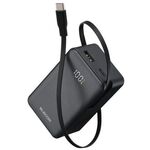 モバイルバッテリー／巻取り式ケーブル一体／ブラック　ＤＥ－Ｃ８２Ｌ－１００００ＢＫ　■お取り寄せ品