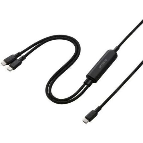 ２ｉｎ１　ＵＳＢケーブル／Ｔｙｐｅ－Ｃ＋Ｃ／１４０Ｗ／１．２ｍ／ブラック　ＭＰＡ－ＣＣＣＡ１２ＢＫ　■お取り寄せ品