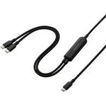 ２ｉｎ１　ＵＳＢケーブル／Ｔｙｐｅ－Ｃ＋Ｃ／１４０Ｗ／１．２ｍ／ブラック　ＭＰＡ－ＣＣＣＡ１２ＢＫ　■お取り寄せ品