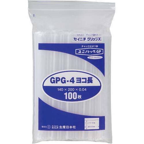 ユニパック　チャック付ポリ袋　Ｂ６ヨコ１００枚