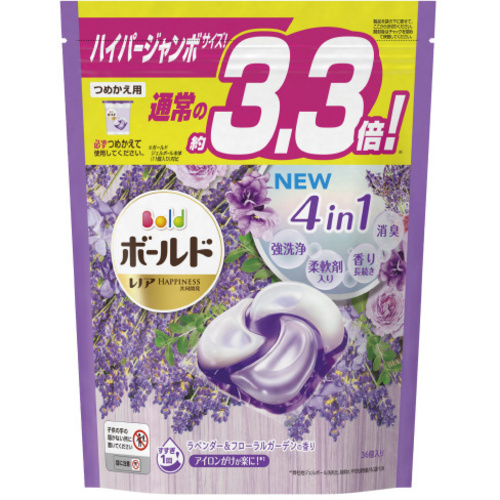 ボールドジェルボール４Ｄ　ラベンダー＆フローラルガーデン　詰替　３６個入