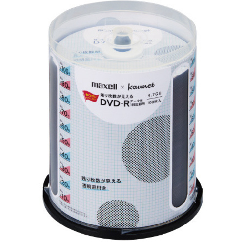 残り枚数が見えるＤＶＤーＲ　データ用　スピンドル　１００枚入&times;２