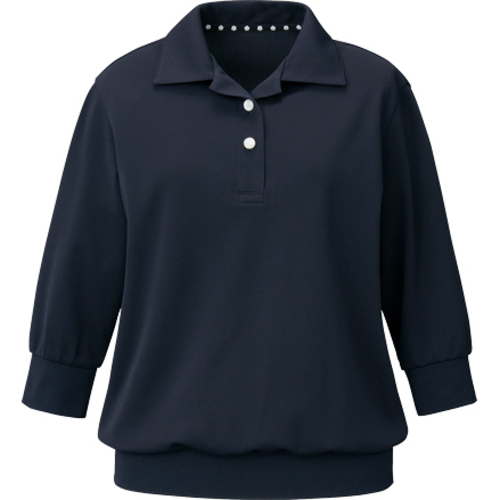 六分袖ポロシャツ　紺　Ｍ１３０６１　　ＬＬ