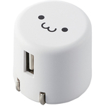 スマートフォン用ＡＣ充電器／ＵＳＢ－Ａメス１ポート／１．０Ａ出力／ホワイトフェイス　■お取り寄せ品