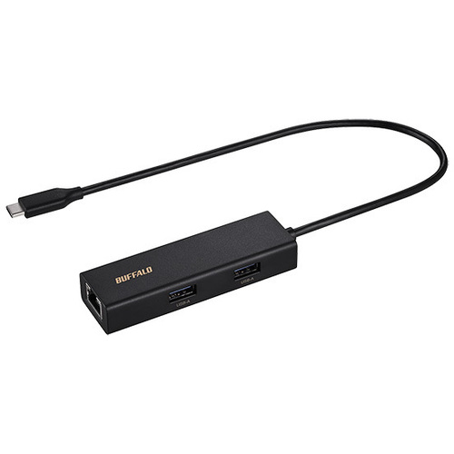 Ｇｉｇａ対応　ＵＳＢ－Ｃ接続　ＬＡＮアダプター　ハブ付　ブラック　ＬＵＤ－Ｕ３－ＣＵ１０１ＢＫ　■２営業日内届