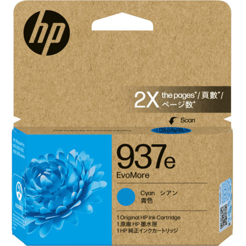 ＨＰ　９３７ｅ　ＥｖｏＭｏｒｅ　インクカートリッジ　シアン　４Ｓ６Ｗ６ＮＡ　■２営業日内届