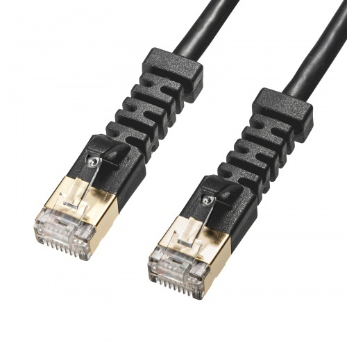 ４方向固定ＣＡＴ６Ａ　ＳＴＰ　ＬＡＮケーブル（ブラック・３ｍ）　ＫＢ－Ｔ６ＡＳＹＬ－０３ＢＫ　■お取り寄せ品