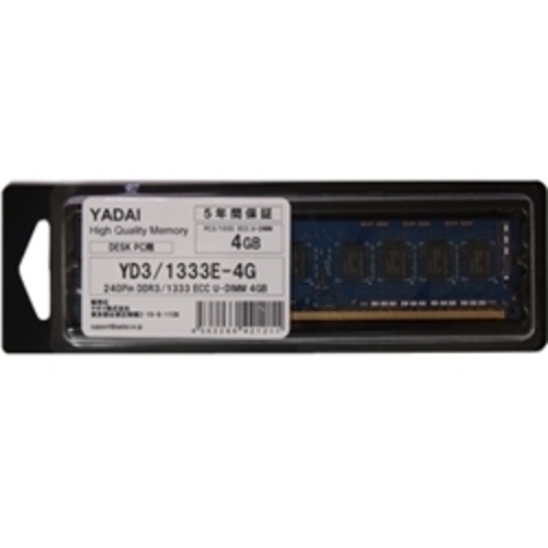 ＤＤＲ３　ＰＣ３－１０６００　２４０ｐｉｎ　４ＧＢ　ＥＣＣ　Ｕ－ＤＩＭＭ　ＹＤ３／１３３３Ｅ－４Ｇ　■お取り寄せ品