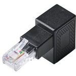 ＲＪ４５中継コネクタ／Ｃａｔ５ｅ対応／Ｌ字／下向き／ＵＴＰ／ブラック　ＬＤ－ＲＪ４５Ｕ５ＥＬＤＢＫ　■お取り寄せ品