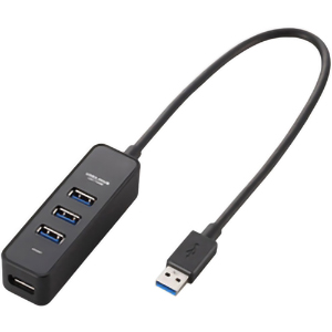 ＵＳＢ３．０ハブ　マグネット付　バスパワー専用　４ポート　ブラック　■２営業日内届