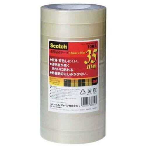 スコッチ　透明粘着テープ　１８ｍｍ幅×３５ｍ５０巻