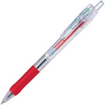 ノック式　タプリクリップボールペン　０．４ｍｍ　赤