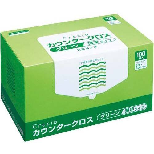 クレシア　カウンタークロス　薄手グリーン　１００枚