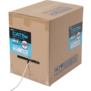 カテゴリ５ｅＵＴＰ単線ケーブルのみ（３００ｍ・ライトグレー）　ＫＢ－Ｔ５－ＣＢ３００Ｎ　■お取り寄せ品