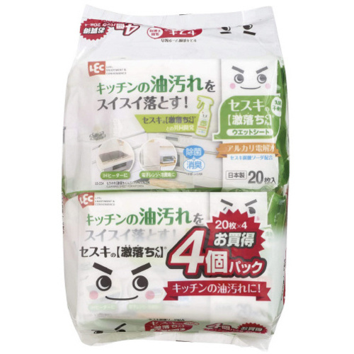 セスキの激落ちシート　キッチン用　２０枚　４Ｐ×４