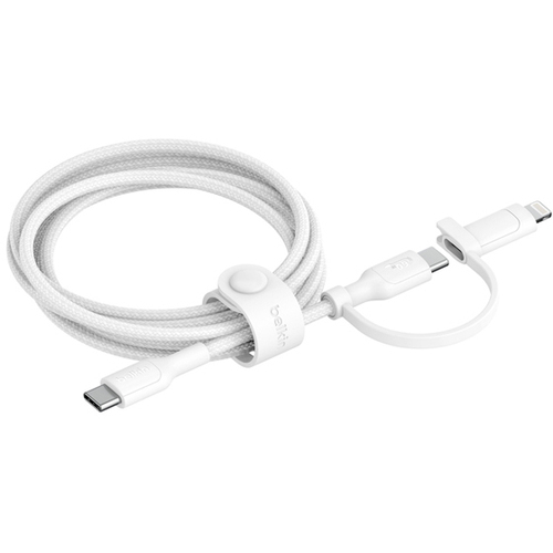 ＢｏｏｓｔＣｈａｒｇｅ　２－ｉｎ－１　ＵＳＢ－Ｃ　＆　ライトニングケーブル　ホワイト　■２営業日内届
