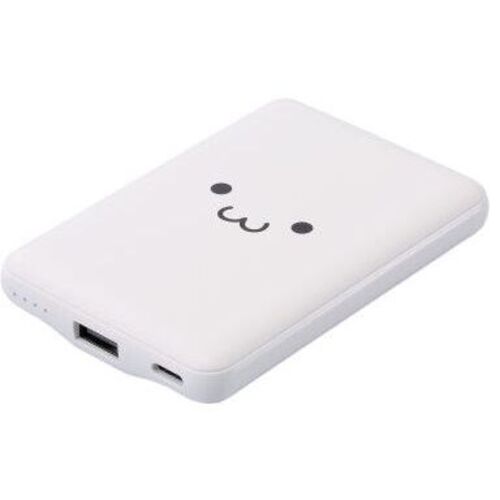 モバイルバッテリー／１５Ｗ出力／５０００ｍＡｈ／しろちゃん　ＤＥ－Ｃ４５－５０００ＷＦ　■２営業日内届