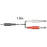 ステレオミニプラグ（Ｒ）－標準プラグＸ２（１．５Ｍ）　ＣＮ－２１１Ａ　■お取り寄せ品