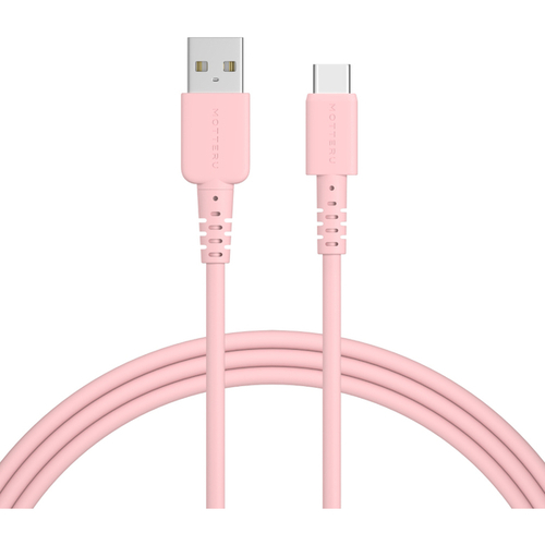 ＭＯＴＴＥＲＵ　ＵＳＢ　Ｔｙｐｅ－Ａ　ｔｏ　Ｔｙｐｅ－Ｃシリコンケーブル　２ｍ　シェルピンク　２年保証　■お取り寄せ品