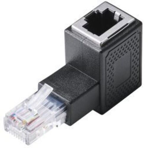 ＲＪ４５中継コネクタ／Ｃａｔ５ｅ対応／Ｌ字／上向き／ＵＴＰ／ブラック　ＬＤ－ＲＪ４５Ｕ５ＥＬＵＢＫ　■お取り寄せ品