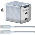 ＡＣ充電器／４５Ｗ／ＵＳＢ－Ｃｘ２／ブルー＆Ｃ－Ｃケーブル　ＡＰＤ－Ｖ０４５Ｃ２－ＢＬ－ＳＣ１０Ｕ２　■お取り寄せ品