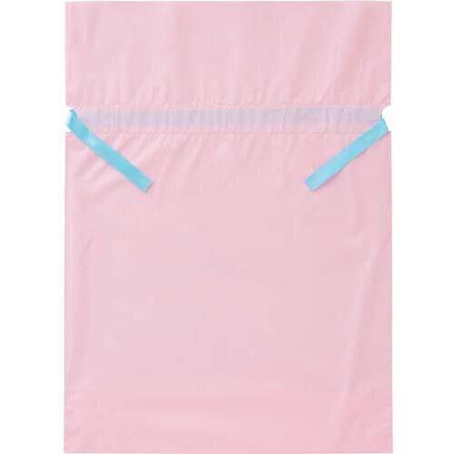 梨地ポリ巾着袋（底マチ付）　ピンク　Ｌ　２０枚