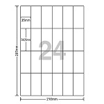 ＯＡマルチタック　Ａ４　２４面　Ｗ３５㎜×Ｈ７４．２５㎜