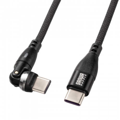 ＵＳＢ２．０　Ｔｙｐｅ－Ｃコネクタ５４０&deg;回転ケーブル（ＰＤ１００Ｗ・１．８ｍ）　■お取り寄せ品