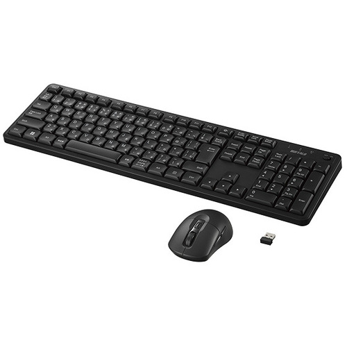 無線２．４ＧＨｚ　静音　フルキーボード　マウスセット　日本語　ブラック　ＢＳＫＢＷ３４０ＳＢＫ　■２営業日内届