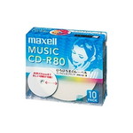 音楽用ＣＤ－Ｒ８０分ワイドプリントレーベルホワイト１０枚パック１枚ずつ５ｍｍプラケース入り　■２営業日内届