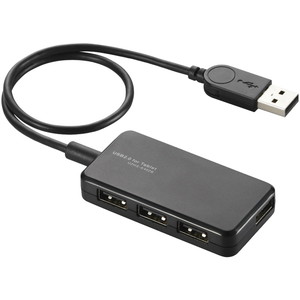 ＵＳＢ２．０ハブ／バスパワー／タブレット向け／スイングコネクタ／４ポート／ブラック　■お取り寄せ品