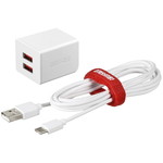 ２．４Ａ　ＵＳＢ急速充電器　２ポートタイプ　Ｔｙｐｅ－Ｃケーブル付　１．５ｍ　ホワイト　■お取り寄せ品