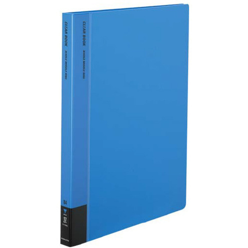 クリヤーブック替紙式Ｂ４縦３６穴１２枚ポケット青