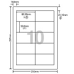 ＯＡマルチタック　Ａ４　１０面　周囲余白　Ｗ８６．３６㎜×Ｈ５０．８㎜