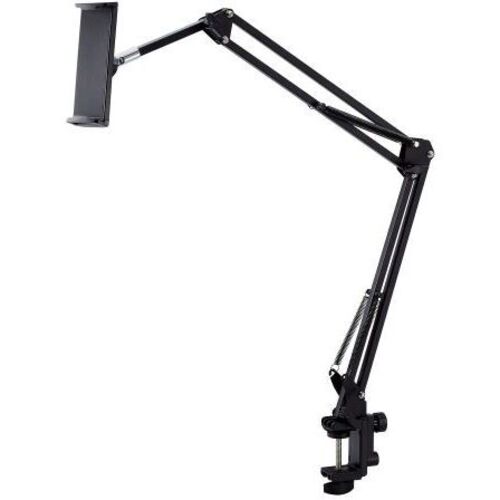 スマートフォン・タブレット用フレキシブルアームスタンド／Ｚアーム型／ヘッドボード取り付け可能／ブラック　■お取り寄せ品