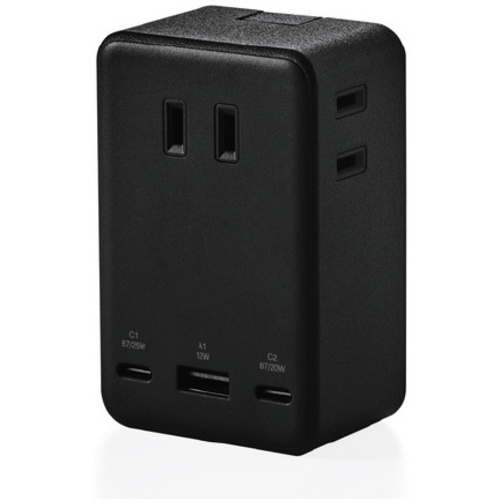 電源タップ　コンセント&times;３　Ｃ&times;２　Ａ&times;１　黒
