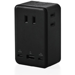 電源タップ　コンセント×３　Ｃ×２　Ａ×１　黒