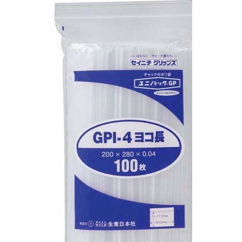 ユニパック　チャック付ポリ袋　Ａ５ヨコ１００枚