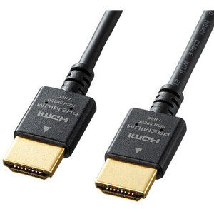 プレミアムＨＤＭＩケーブル（スリムタイプ・ブラック・１ｍ）　ＫＭ－ＨＤ２０－ＰＳ１０　■お取り寄せ品