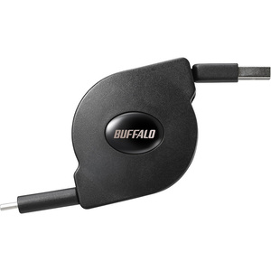 ＵＳＢ２．０　Ａ－Ｃ　巻取り式ケーブル　１．２ｍ　ブラック　ＢＵ２ＡＣＭ１２ＢＫ　■２営業日内届