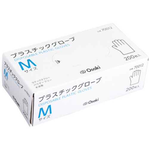オオサキ　プラスチックグローブ　Ｍサイズ　×１２箱